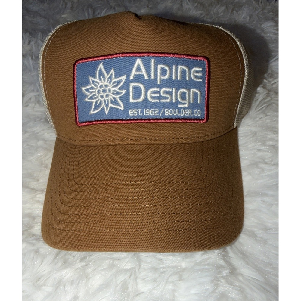 Alpine Design Washed Mesh‎ Trucker Cap New Adjustable Snap Caramel Latte Hat